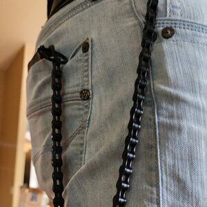 Black Wallet Chain Stainless Steel Biker Chain Trucker Leash 24" Goth Punk